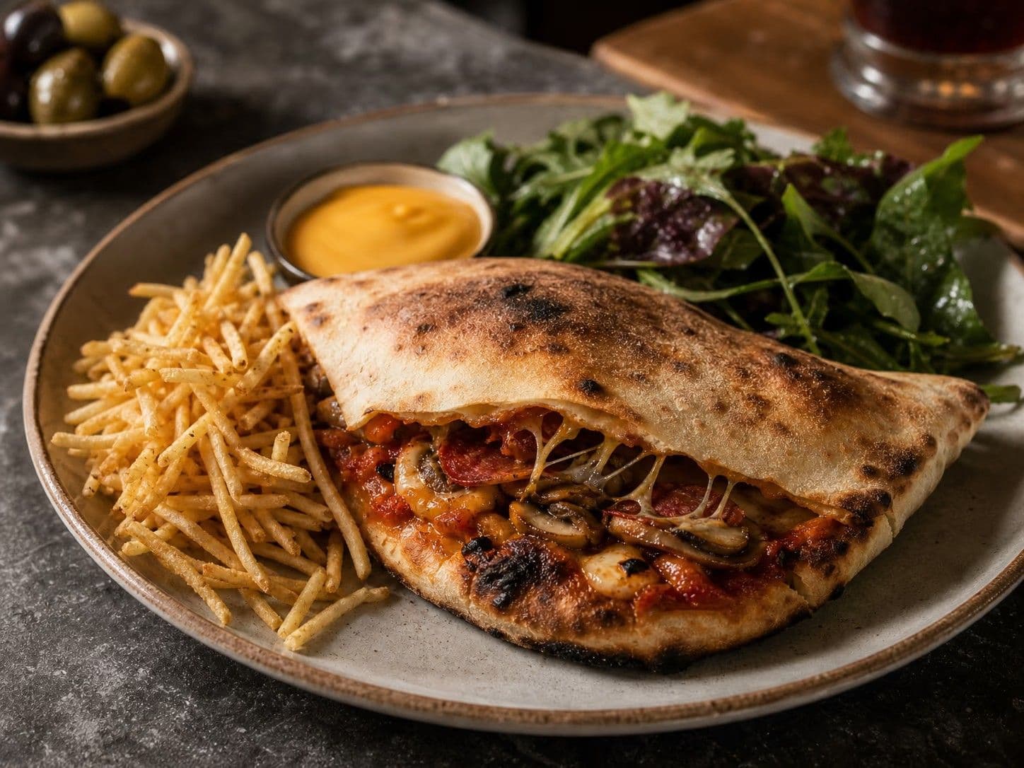 Baked Cheddar Sauce Panzarotti