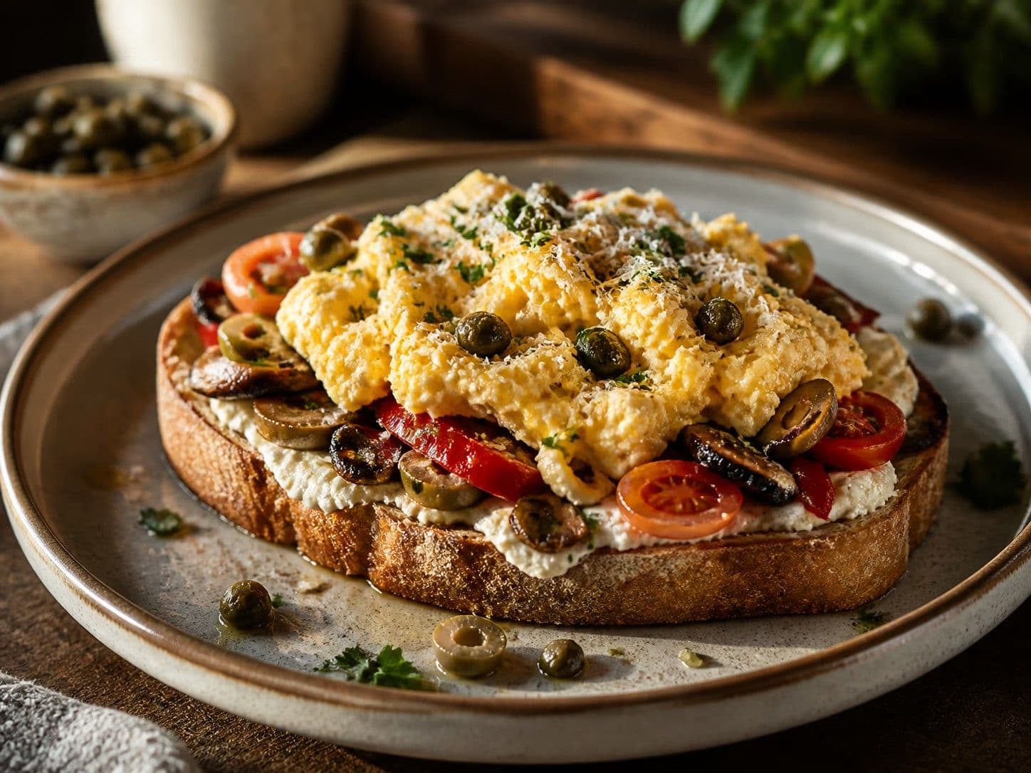 Truffle Ricotta Scrambled Eggs