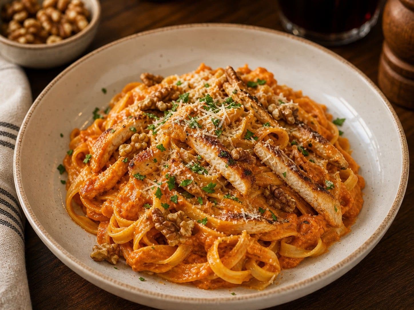 Roasted Pepper Fettuccine